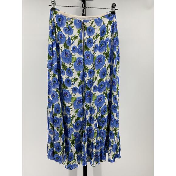 Alice + Olivia 'Jacqueline' White Viscose Mid Skirt Size 2 - Picture 3 of 5